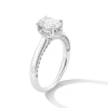 Thumbnail Image 3 of 1-1/2 CT. T.W. Oval Certified Lab-Grown Diamond Frame Engagement Ring in 14K White Gold (F/VS2)