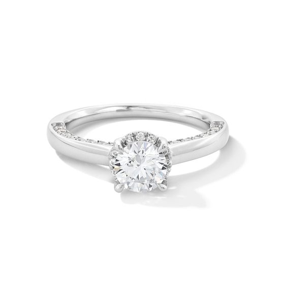 1-1/2 CT. T.w. Certified Lab-Grown Diamond Frame Engagement Ring in 14K White Gold (F/Vs2)