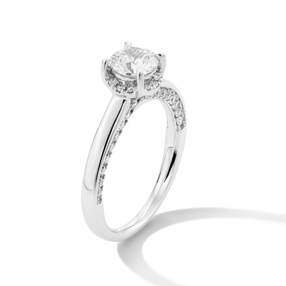 1-1/2 CT. T.w. Certified Lab-Grown Diamond Frame Engagement Ring in 14K White Gold (F/Vs2)