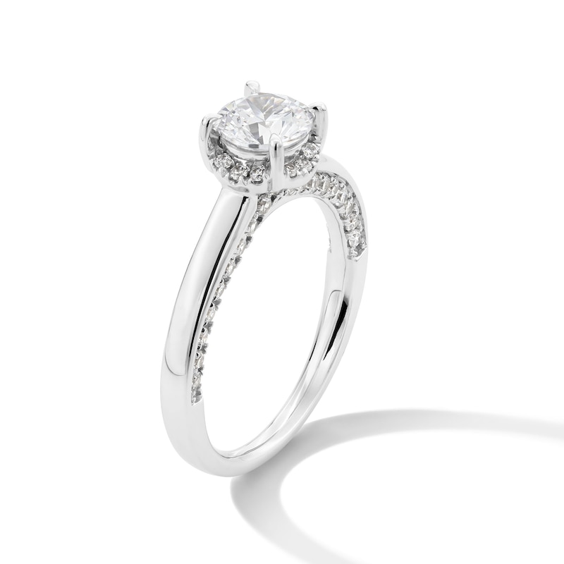 Main Image 3 of 1-1/2 CT. T.W. Certified Lab-Grown Diamond Frame Engagement Ring in 14K White Gold (F/VS2)