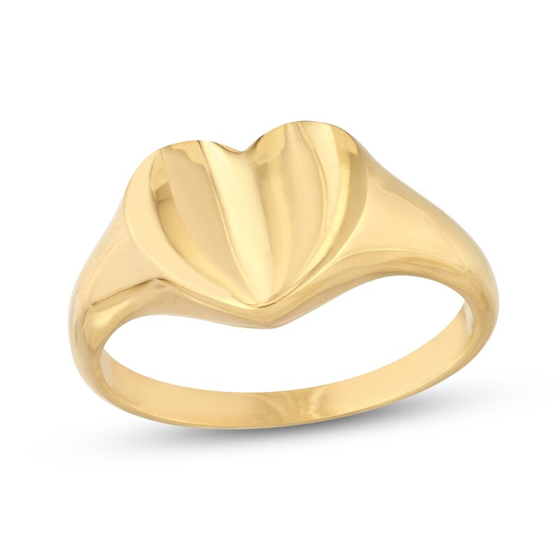 Main Image 1 of Heart-Shaped Signet Ring in 14K Gold