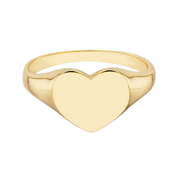 Heart-Shaped Signet Ring in 14K Gold