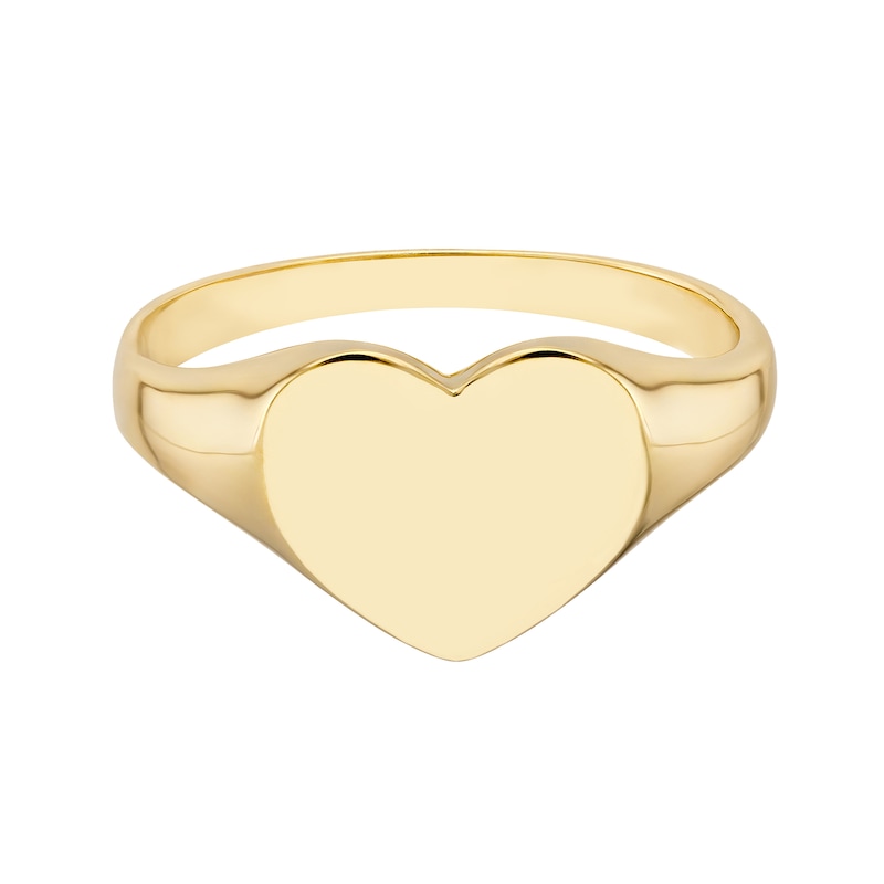 Main Image 3 of Heart-Shaped Signet Ring in 14K Gold