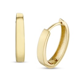14.9mm Oval Huggie Hoop Earrings in 10K Gold