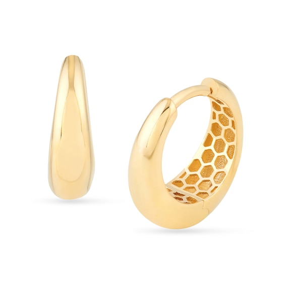 Graduated Oval Huggie Hoop Earrings in 14K Gold