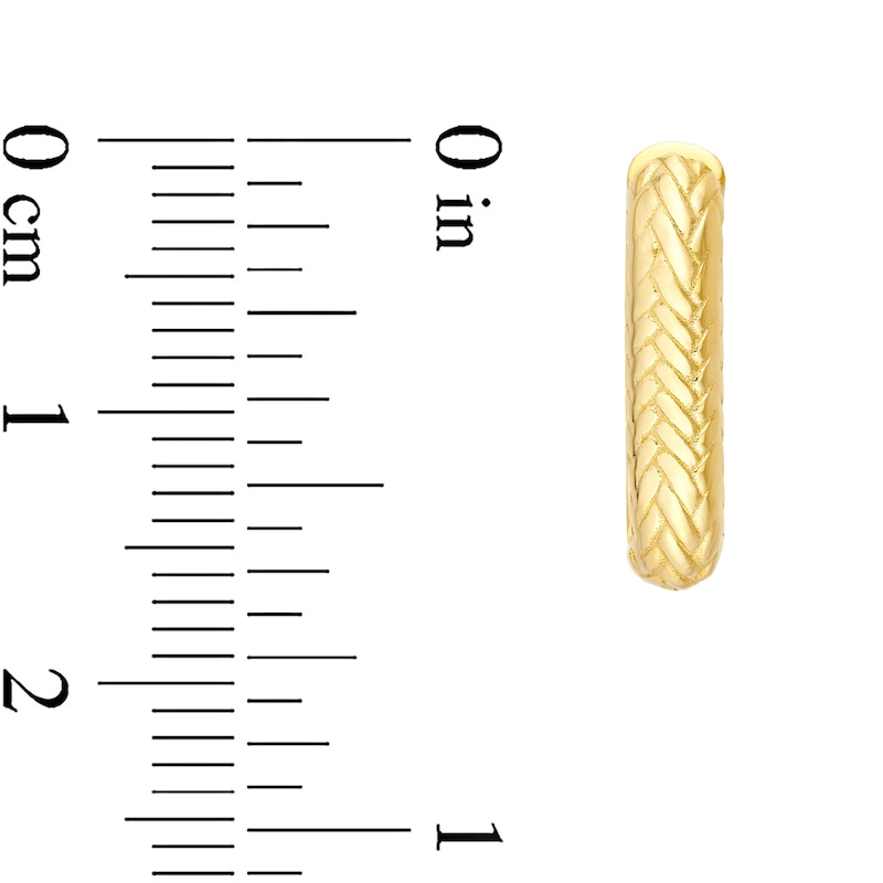 Main Image 2 of Diamond-Cut U-Shaped Huggie Hoop Earrings in 14K Gold