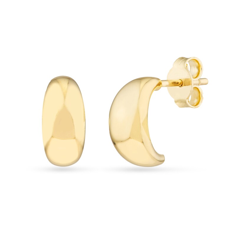 Main Image 1 of Puffed Half Hoop Earrings in 14K Gold