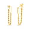 Thumbnail Image 1 of Rope Chain Drop Front/Back Earrings in 14K Gold