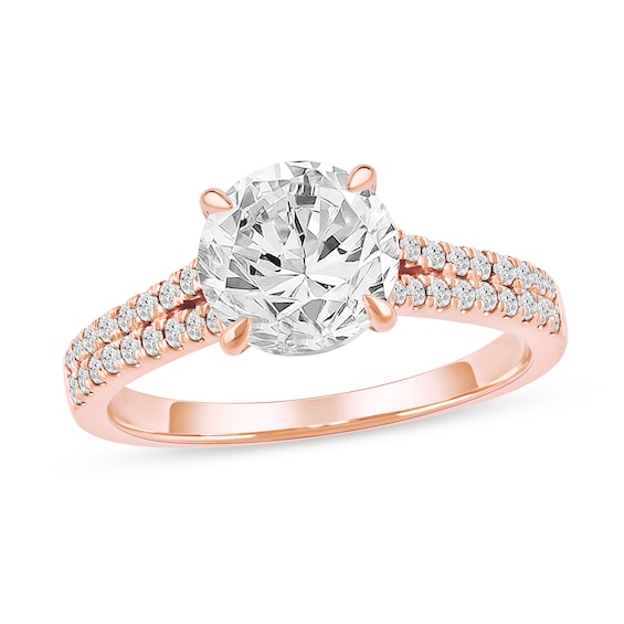 2-1/3 CT. T.w. Certified Lab-Grown Diamond Split Shank Engagement Ring in 14K Rose Gold (I/Si2)