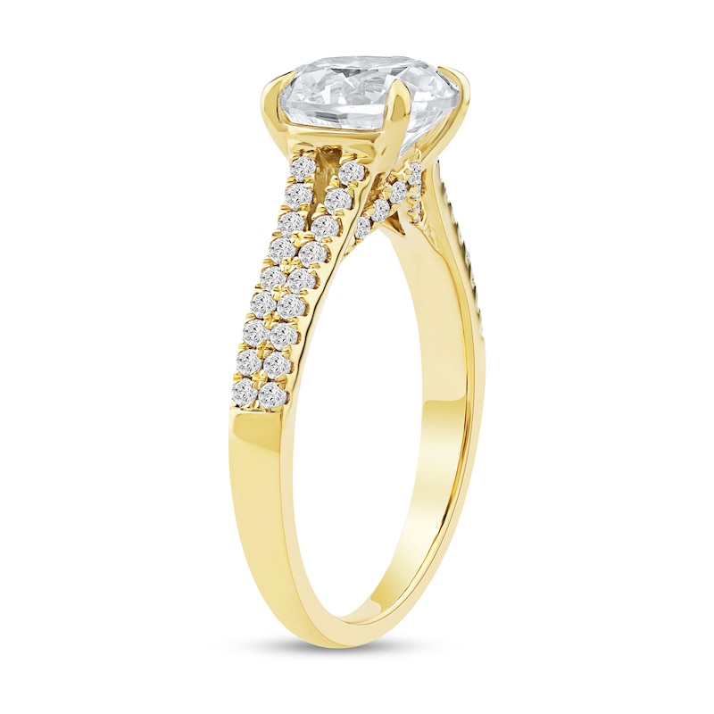 Main Image 2 of 2-1/3 CT. T.W. Certified Lab-Grown Diamond Split Shank Engagement Ring in 14K Gold (I/SI2)