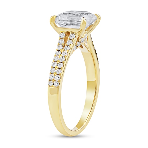 2-1/3 CT. T.w. Princess-Cut Certified Lab-Grown Diamond Split Shank Engagement Ring in 14K Gold (I/Si2)