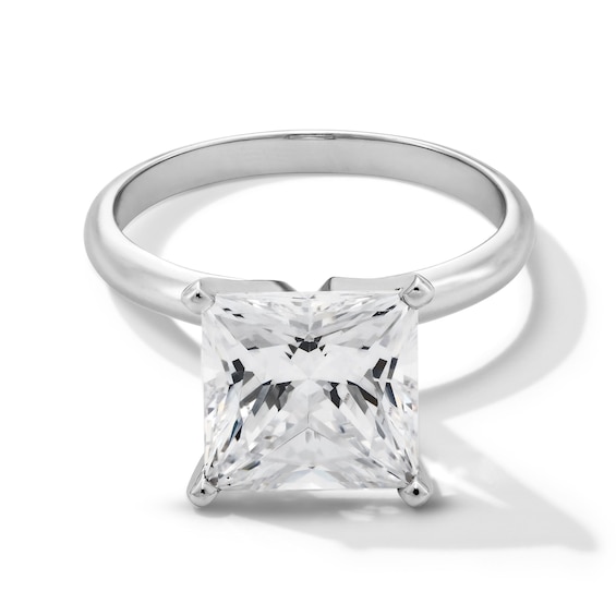 4 CT. Princess-Cut Certified Lab-Grown Diamond Solitaire Engagement Ring in 14K White Gold (F/Vs2)