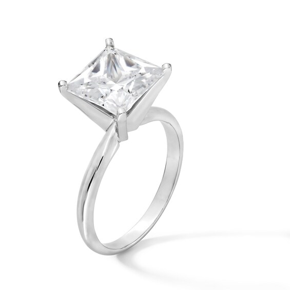 4 CT. Princess-Cut Certified Lab-Grown Diamond Solitaire Engagement Ring in 14K White Gold (F/Vs2)