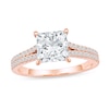 Thumbnail Image 1 of 2-1/3 CT. T.W. Princess-Cut Certified Lab-Grown Diamond Split Shank Engagement Ring in 14K Rose Gold (I/SI2)