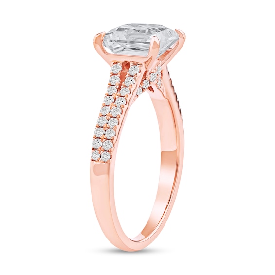 2-1/3 CT. T.w. Princess-Cut Certified Lab-Grown Diamond Split Shank Engagement Ring in 14K Rose Gold (I/Si2)
