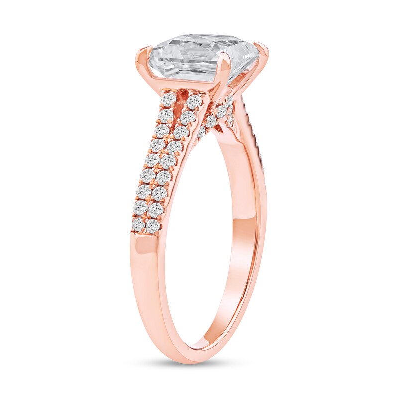 Main Image 2 of 2-1/3 CT. T.W. Princess-Cut Certified Lab-Grown Diamond Split Shank Engagement Ring in 14K Rose Gold (I/SI2)
