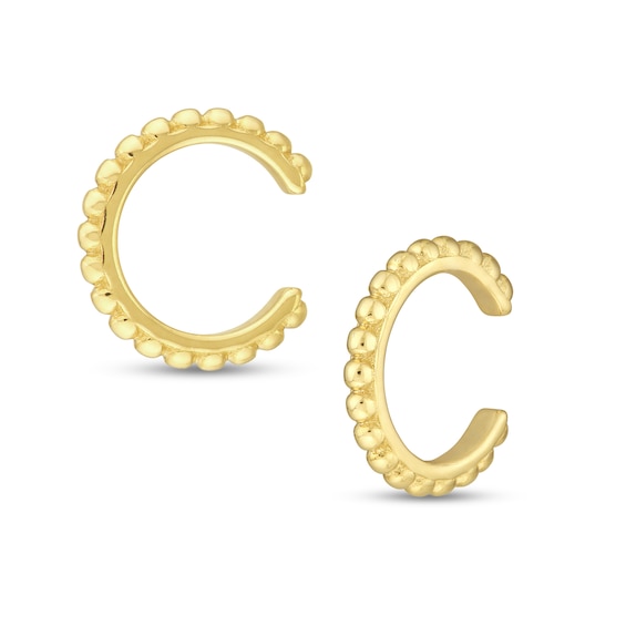 13.2mm Beaded Ear Cuffs in 14K Gold