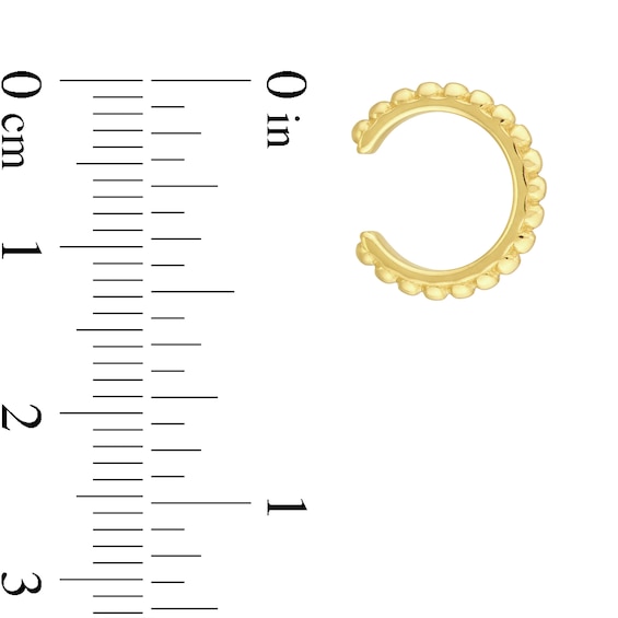 13.2mm Beaded Ear Cuffs in 14K Gold