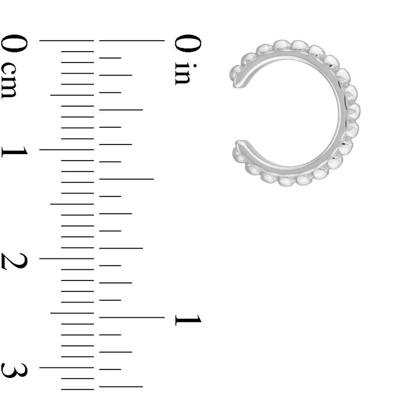 Main Image 2 of 13.2mm Beaded Ear Cuffs in 14K White Gold