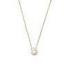 Thumbnail Image 1 of 3/4 CT. Oval Certified Lab-Grown Diamond Frame Solitaire Necklace in 14K Gold (F/SI2) - 19"