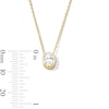 Thumbnail Image 3 of 3/4 CT. Oval Certified Lab-Grown Diamond Frame Solitaire Necklace in 14K Gold (F/SI2) - 19"
