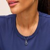 Thumbnail Image 2 of 5.0mm Blue and White Lab-Created Sapphire Infinity Loop Pendant in Sterling Silver