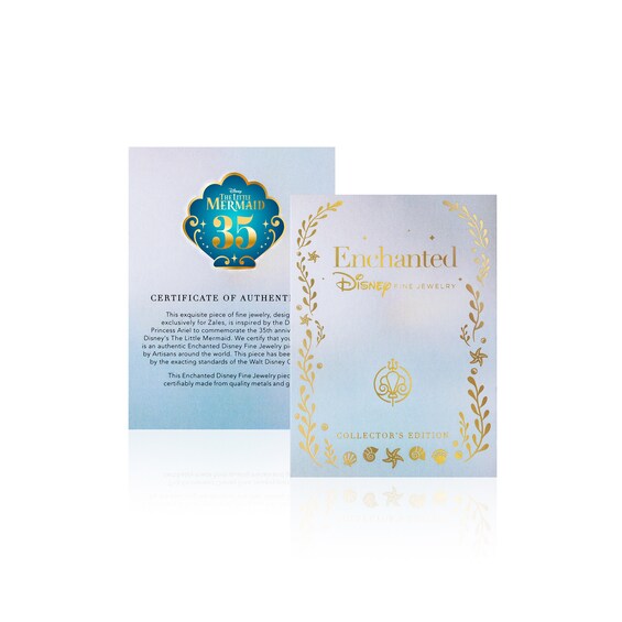 Collectorâs Edition Enchanted Disney The Little Mermaid 35th Anniversary Drop Earrings in Sterling Silver and Rose Gold