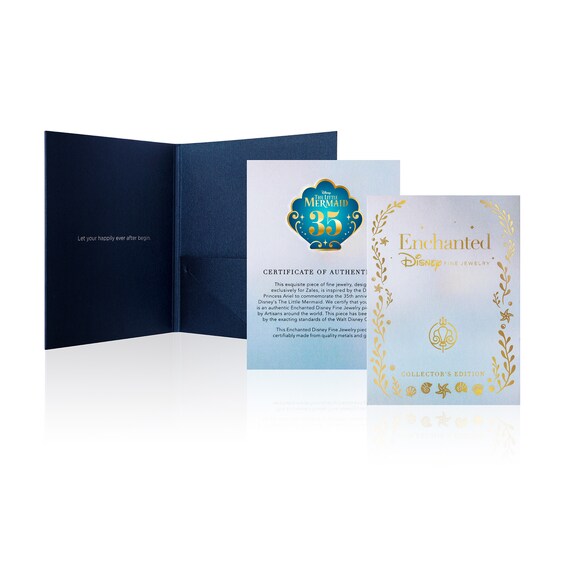 Collectorâs Edition Enchanted Disney The Little Mermaid 35th Anniversary Drop Earrings in Sterling Silver and Rose Gold