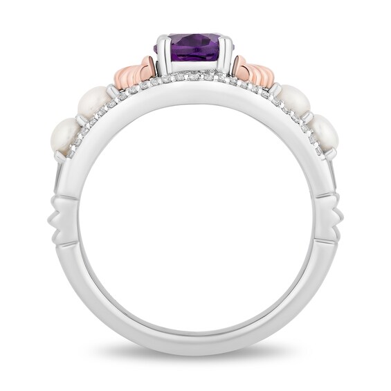 Collectorâs Edition Enchanted Disney The Little Mermaid 35th Anniversary Scallop Border Ring in Sterling Silver