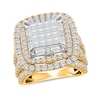 Thumbnail Image 1 of 4 CT. T.W. Princess-Cut Multi-Diamond Double Cushion Frame Multi-Row Engagement Ring in 10K Gold - Size 7