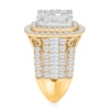 Thumbnail Image 2 of 4 CT. T.W. Princess-Cut Multi-Diamond Double Cushion Frame Multi-Row Engagement Ring in 10K Gold - Size 7