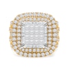 Thumbnail Image 3 of 4 CT. T.W. Princess-Cut Multi-Diamond Double Cushion Frame Multi-Row Engagement Ring in 10K Gold - Size 7