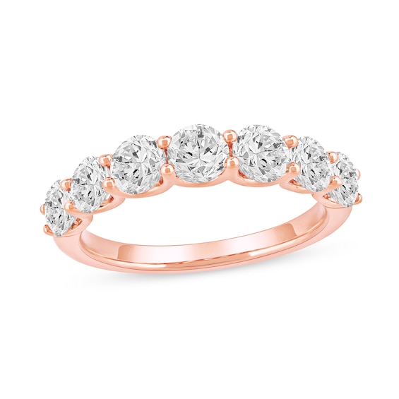 2 CT. T.w. Certified Lab-Grown Diamond Seven Stone Anniversary Band in 14K Rose Gold (I/Si2)