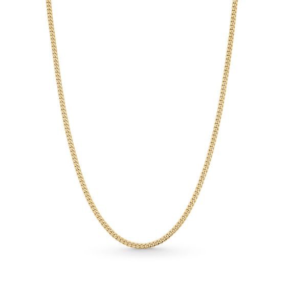 3.0mm Miami Cuban Curb Chain Necklace in Hollow 10K Gold - 20â