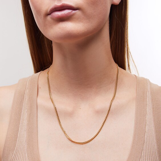 3.0mm Miami Cuban Curb Chain Necklace in Hollow 10K Gold - 20â