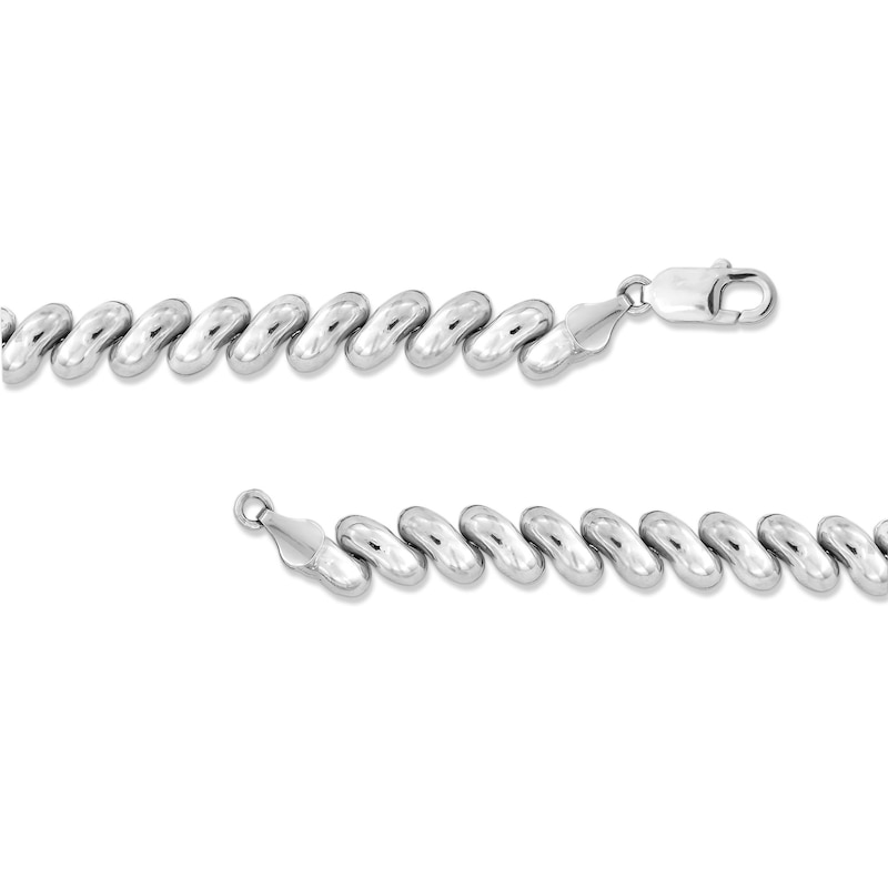 Main Image 3 of 9.05mm San Marco Link Chain Bracelet in Solid Sterling Silver - 7.5”