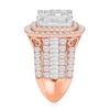 Thumbnail Image 2 of 4 CT. T.W. Princess-Cut Multi-Diamond Double Cushion Frame Multi-Row Engagement Ring in 10K Rose Gold
