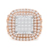 Thumbnail Image 3 of 4 CT. T.W. Princess-Cut Multi-Diamond Double Cushion Frame Multi-Row Engagement Ring in 10K Rose Gold