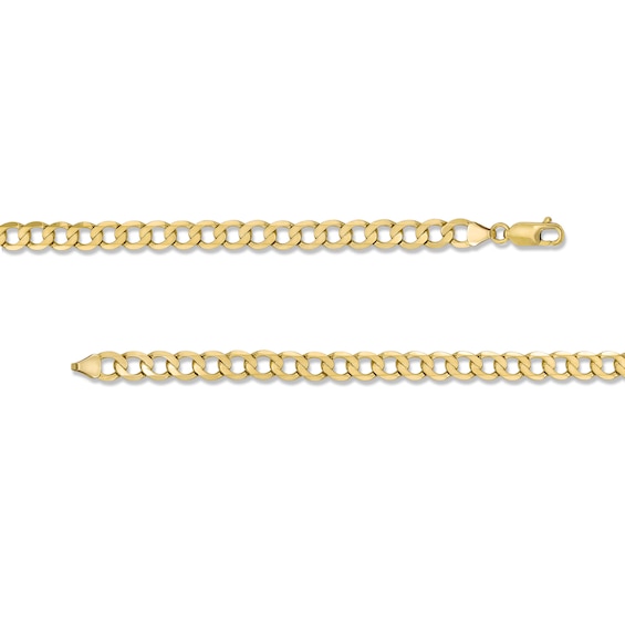 6.5mm Diamond-Cut Flat Curb Chain Necklace in Solid 10K Gold - 22â