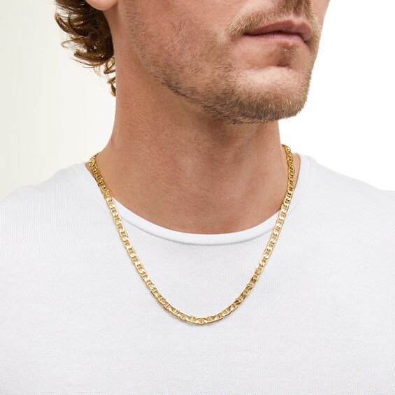 5.8mm Flat Mariner Chain Necklace in Hollow 10K Gold - 22â