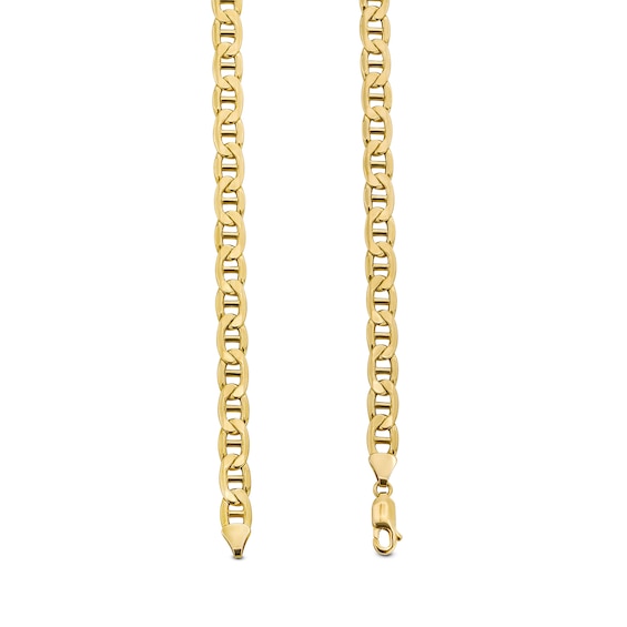 5.8mm Flat Mariner Chain Necklace in Hollow 10K Gold - 22â