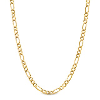 Main Image 1 of 4.8mm Diamond-Cut Figaro Chain Necklace in Solid 10K Gold - 22”