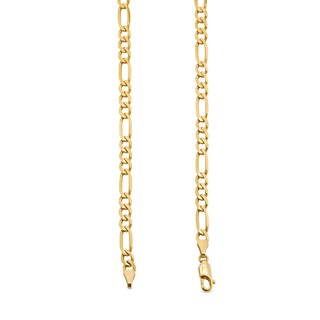 Main Image 3 of 4.8mm Diamond-Cut Figaro Chain Necklace in Solid 10K Gold - 22”