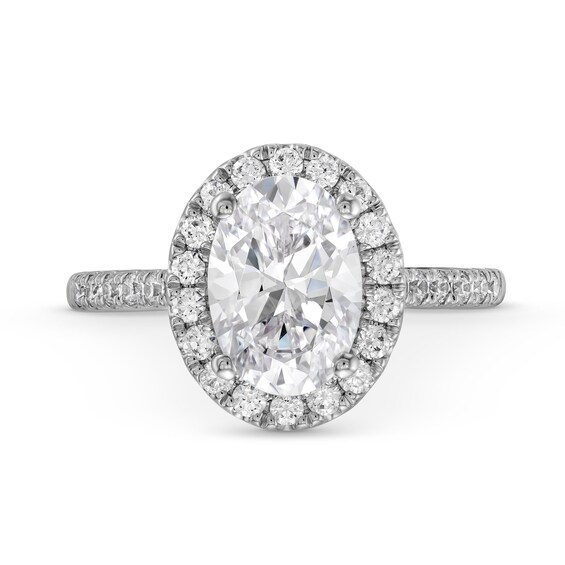 2-1/2 CT. T.w. Oval Certified Lab-Grown Diamond Frame Engagement Ring in 14K White Gold (F/Si2)