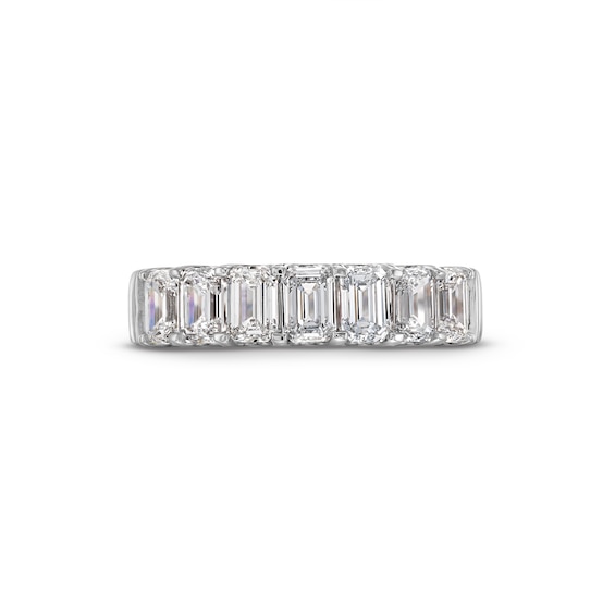 2 CT. T.w. Emerald-Cut Certified Lab-Grown Diamond Seven Stone Anniversary Band in 14K White Gold (F/Si2)