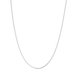 Main Image 1 of 0.55mm Box Chain Necklace in Solid 10K White Gold - 18”
