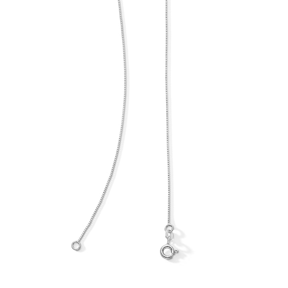 0.55mm Box Chain Necklace in Solid 10K White Gold - 18â