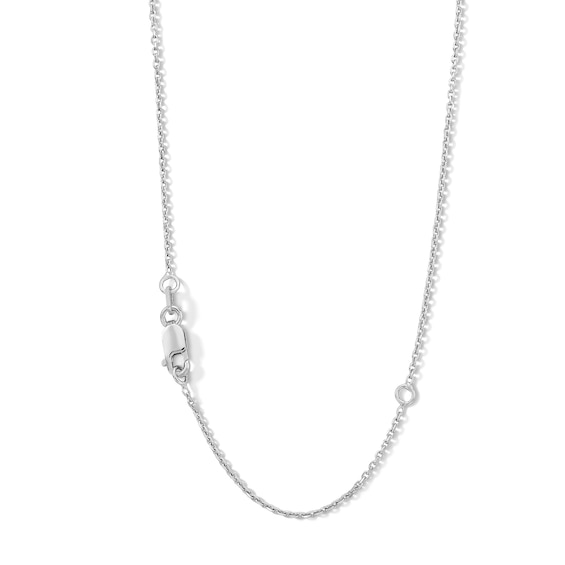 Oval Blue Lab-Created Sapphire and Diamond Accent Cross Pendant in Sterling Silver