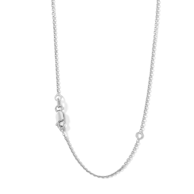 Main Image 3 of Oval Blue Lab-Created Sapphire and Diamond Accent Cross Pendant in Sterling Silver