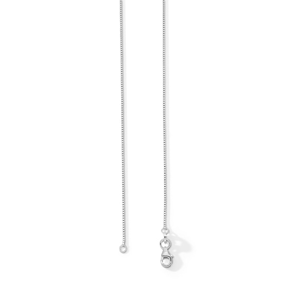 0.7mm Box Chain Necklace in Solid 14K White Gold - 20â